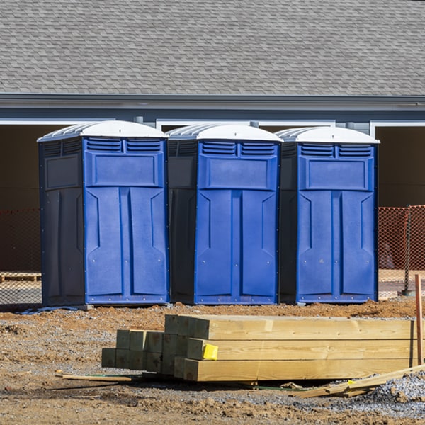 how often are the portable restrooms cleaned and serviced during a rental period in Kickapoo Kansas